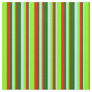 Tecido Linhas Turquesa, Verde Escuro, Vermelho e Chartreu