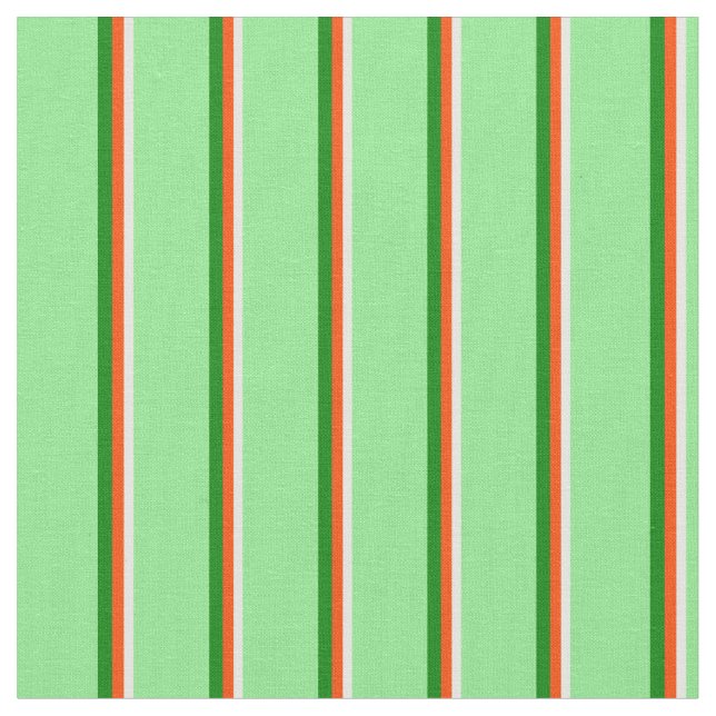Tecido Linhas Verde, Vermelho, Verde e Verde Claro (Detalhe)