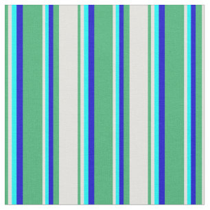 Tecido Linhas verdes, ciano claro, ciano e azul