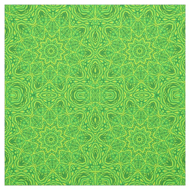 Tecido Linho floral verde do algodão do teste padrão de (Modelo)