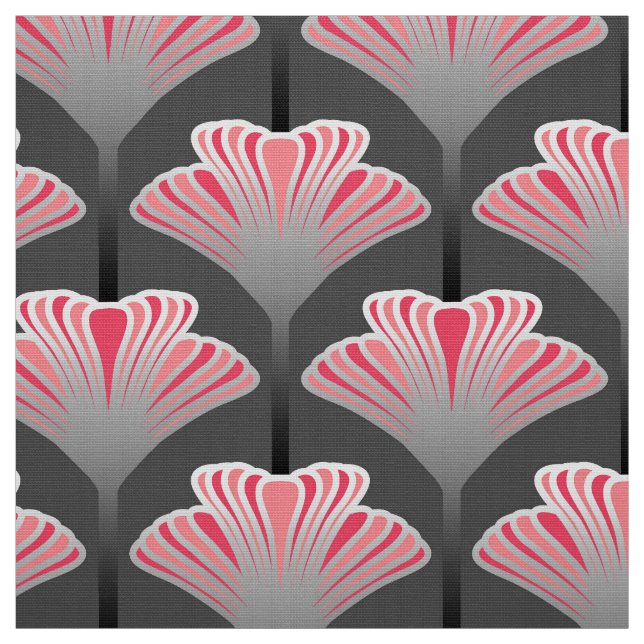 Tecido Lírio do art deco, cinzas/rosa cinzento e do coral (Modelo)
