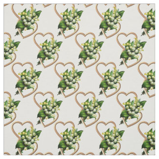 Tecido Lírio do vale e de corações