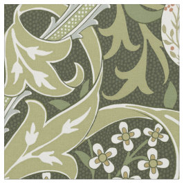 Tecido Lírio Dourado Floresta Verde William Morris