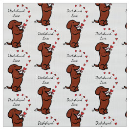 Tecido liso vermelho do amor do Dachshund