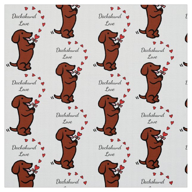 Tecido liso vermelho do amor do Dachshund (Modelo)