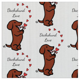 Tecido liso vermelho do amor do Dachshund