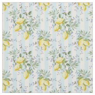 Tecido Listra Floral de Flor de Limão Italiano Mediterrân