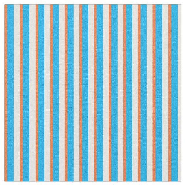 Tecido listrado dos azul-céu alaranjados brancos (Detalhe)