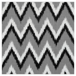 Tecido Listras de Ikat Chevron - cinzentas/cinzas, preto