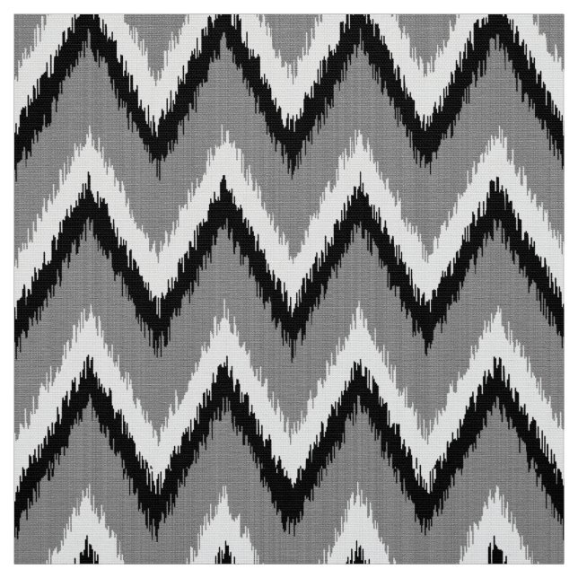 Tecido Listras de Ikat Chevron - cinzentas/cinzas, preto (Modelo)