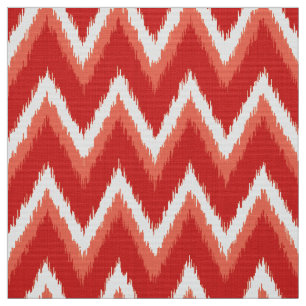 Tecido Listras de Ikat Chevron - laranja e branco da