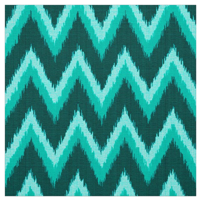 Tecido Listras de Ikat Chevron - turquesa, cerceta e Aqua (Modelo)