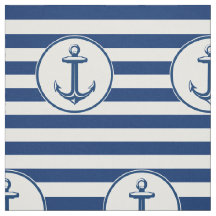 Listras do branco dos azuis marinhos da âncora