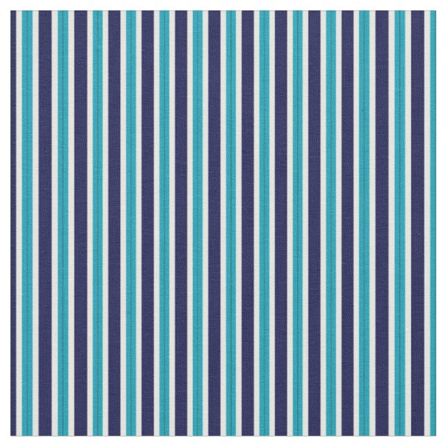 Tecido listras turquesa, azul-marinho e branco (Detalhe)