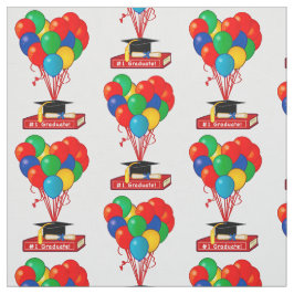 Tecido Livro da graduação, coração, balões, diploma