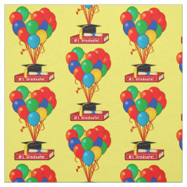 Tecido Livro da graduação, coração, balões, diploma