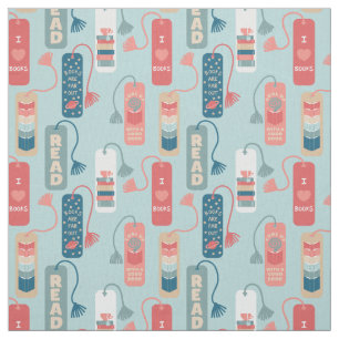 Tecido Livros e Leitura de Marcadores Temáticos Padrão