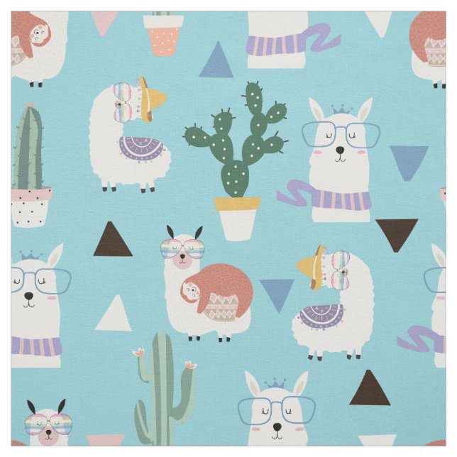 Tecido Llamas Cactus e Lama (Modelo)