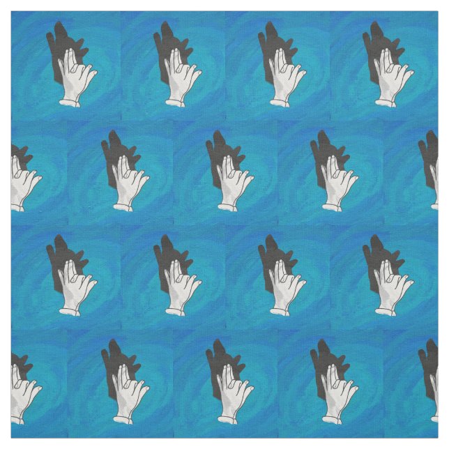 Tecido Lobo Sombra em Azul (Modelo)
