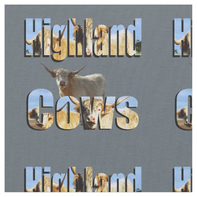 Tecido Logotipo de Imagem das Vacas Highland, (Detalhe)