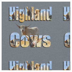 Tecido Logotipo de Imagem de Vacas Highland,