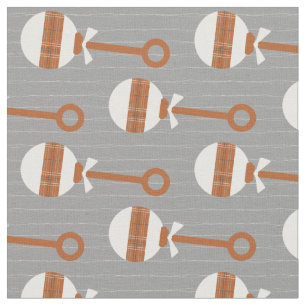 Tecido Longhorn Burnt Orange Xadrez bebê Rattle na Cinza