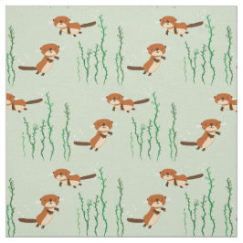 Tecido Lontras que nadam