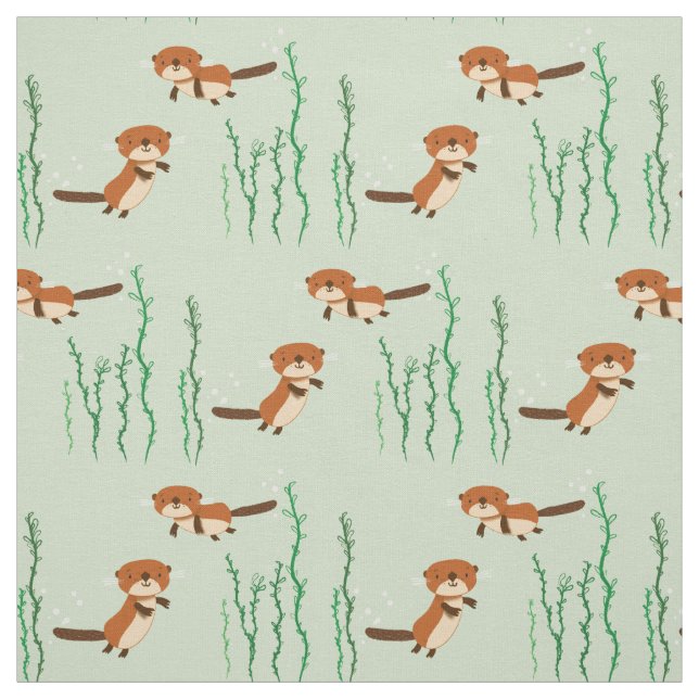 Tecido Lontras que nadam (Modelo)