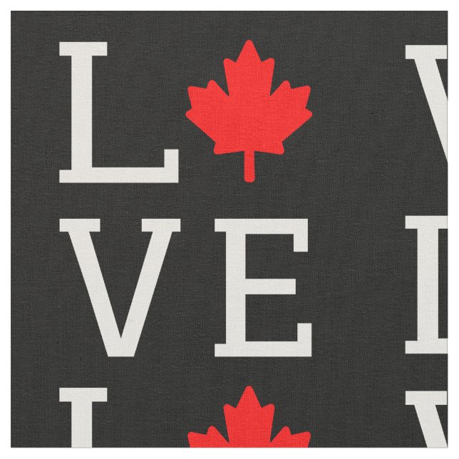 Tecido love canada maple leaf canadian (Detalhe)