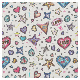 Tecido Love & Crystals | Crystal Hearts Seamless Pattern 