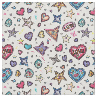 Tecido Love & Crystals | Crystal Hearts Seamless Pattern 