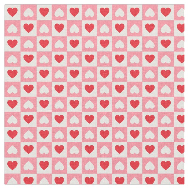 Tecido Love heart checkerboard (Detalhe)