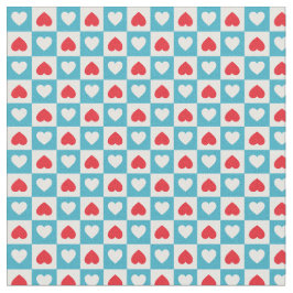 Tecido Love heart checkerboard