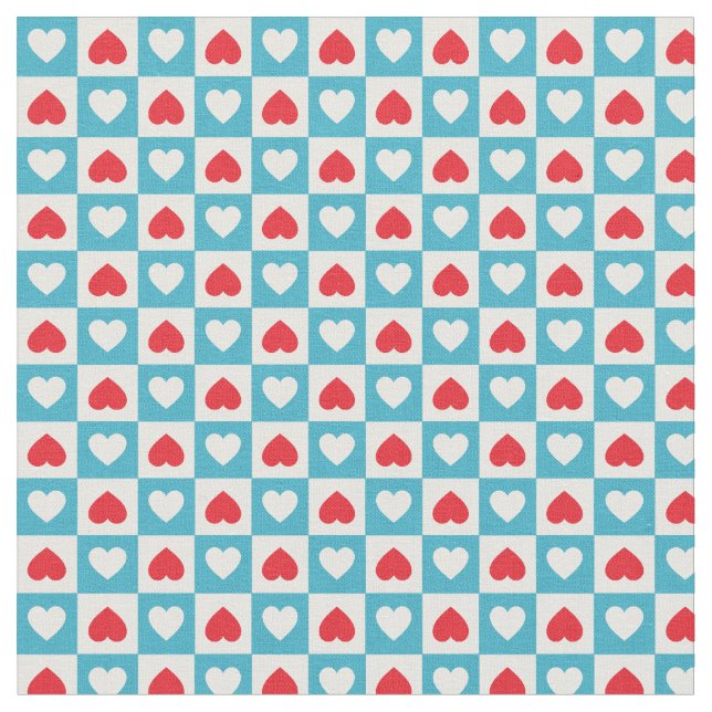 Tecido Love heart checkerboard (Detalhe)