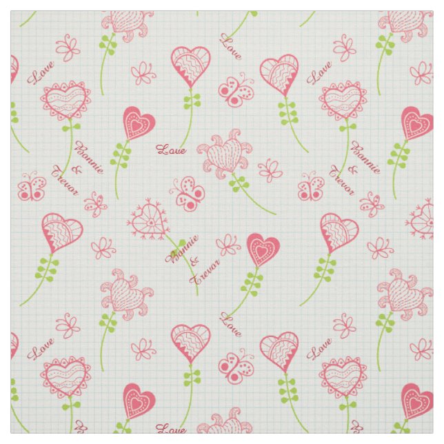 Tecido Love Hearts Blooming 2 (Modelo)