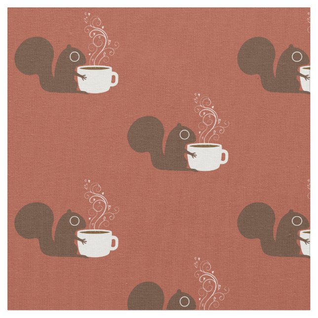Tecido Lover de café de esquilo | Amante de os animais Di (Detalhe)