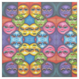 Tecido Lua Abstrata enfrenta Arte Celestial original