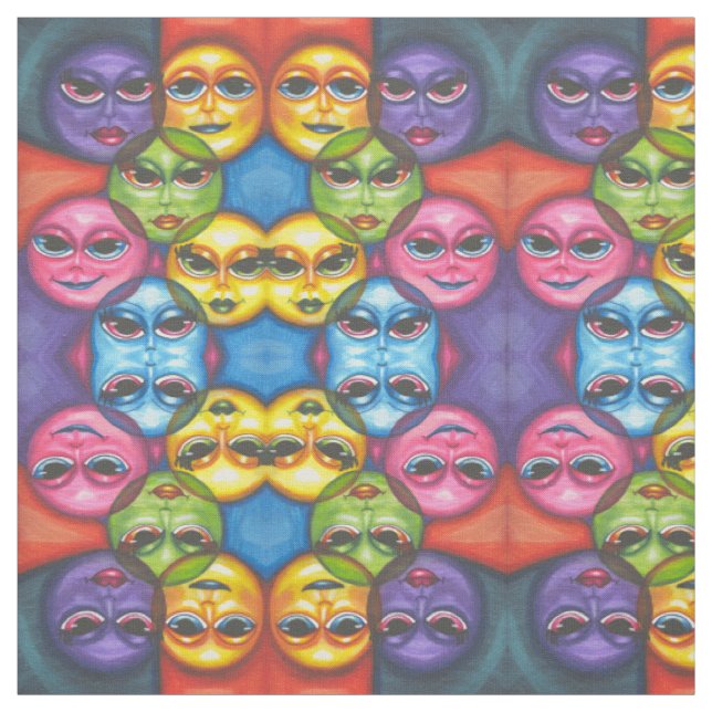 Tecido Lua Abstrata enfrenta Arte Celestial original (Modelo)