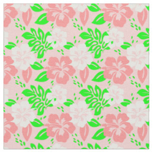 Tecido lua floral tropical hibisco flores rosa
