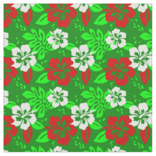 Tecido luau christmas hawaius hibiscus tropical floral