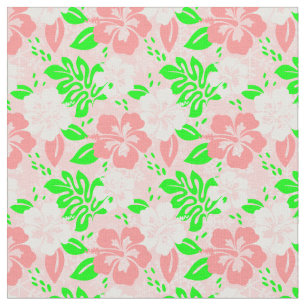 Tecido luau rosa natal havaiano hibisco floral natal