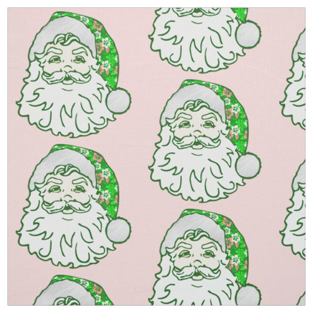 Tecido luau rosa natal havaiano papai noel (Modelo)