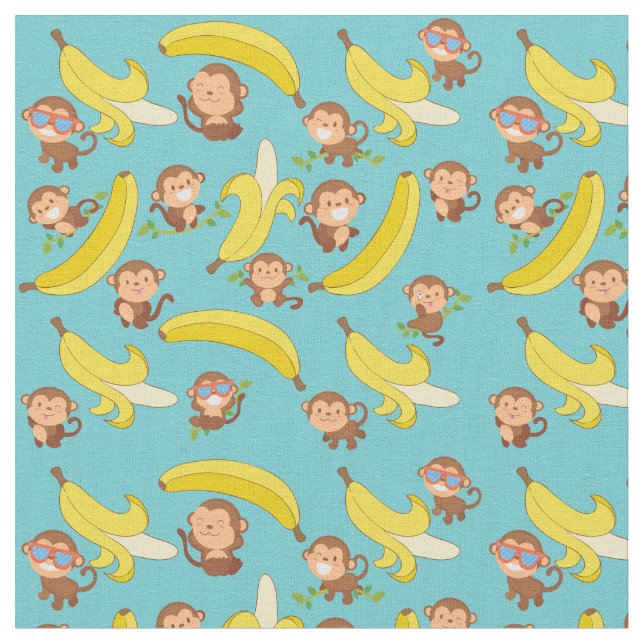 Tecido Macacos e bananas (Detalhe)