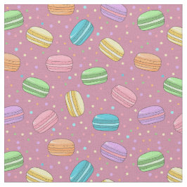 Tecido Macarons franceses Dusty Pink Dessert Patterno