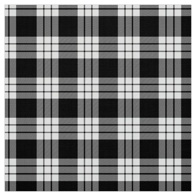 Tecido MacFarlane Black & White Tartan (Modelo)