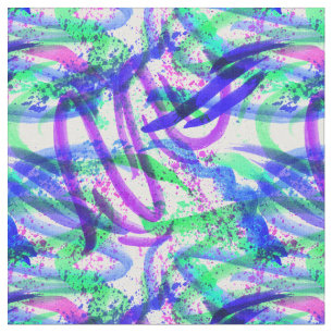 Tecido Magenta de néon do verde da hortelã do Splatter 