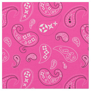 Tecido Magenta Pink Paisley Western Bandana Impressão