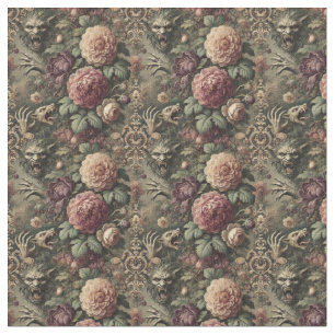 Tecido Mais alto que Blooms - Azulejo Gótico denso