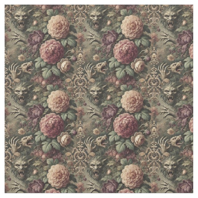Tecido Mais alto que Blooms - Azulejo Gótico denso (Detalhe)