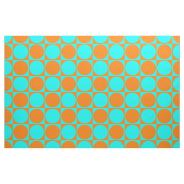 Tecido Malha impressa, quadrados azuis&laranja (Fat Quarter)